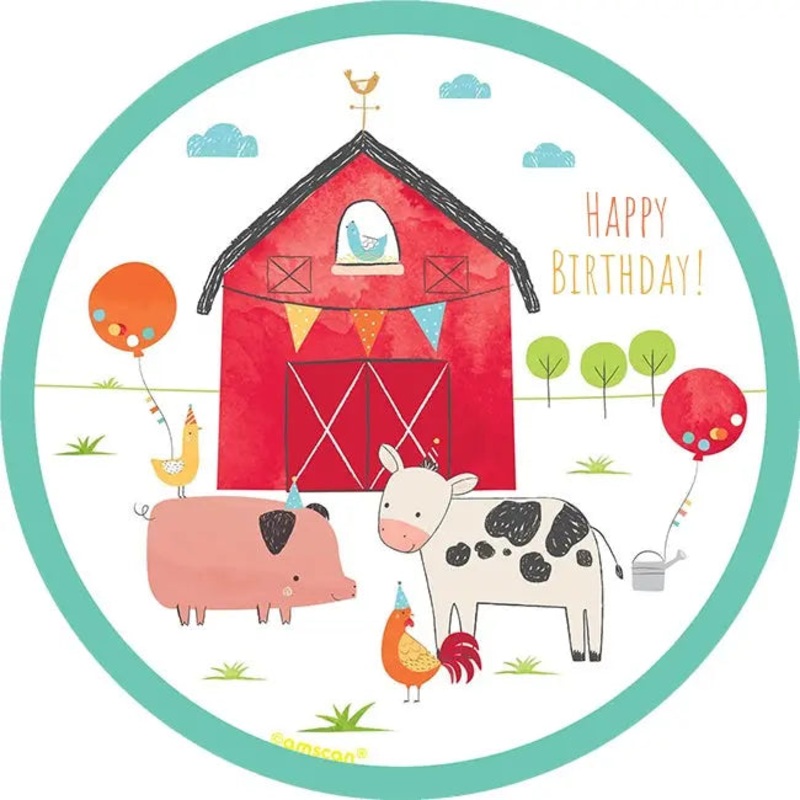Barnyard Birthday Edible Cake Image