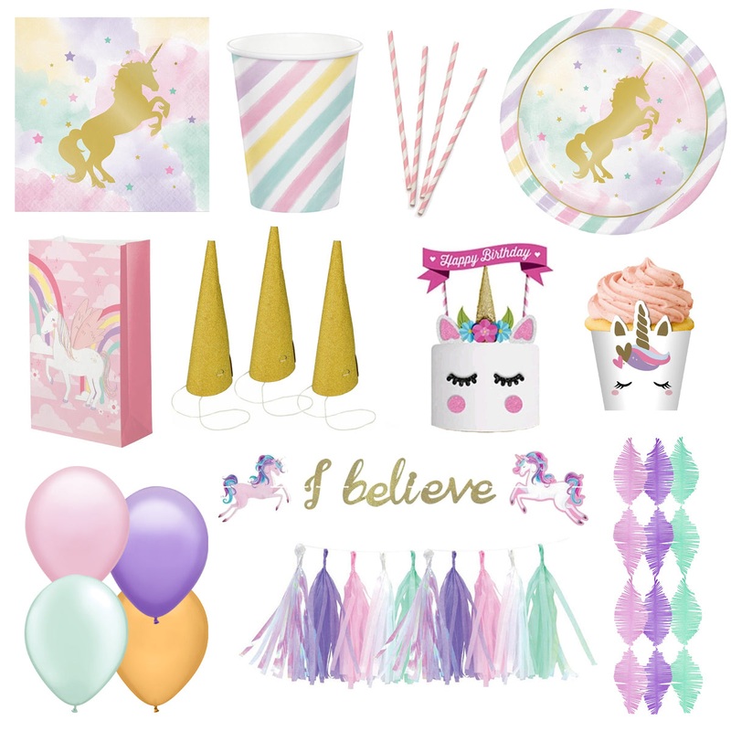 Deluxe Unicorn Party Pack for 8 - SAVE 10%