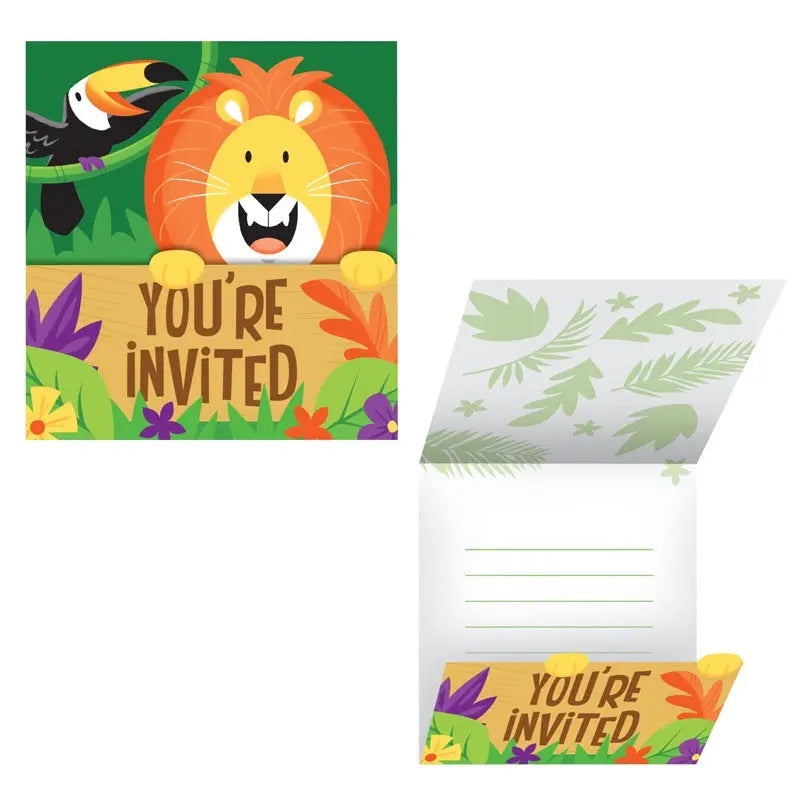 Jungle Safari Invitations - 8 Pkt