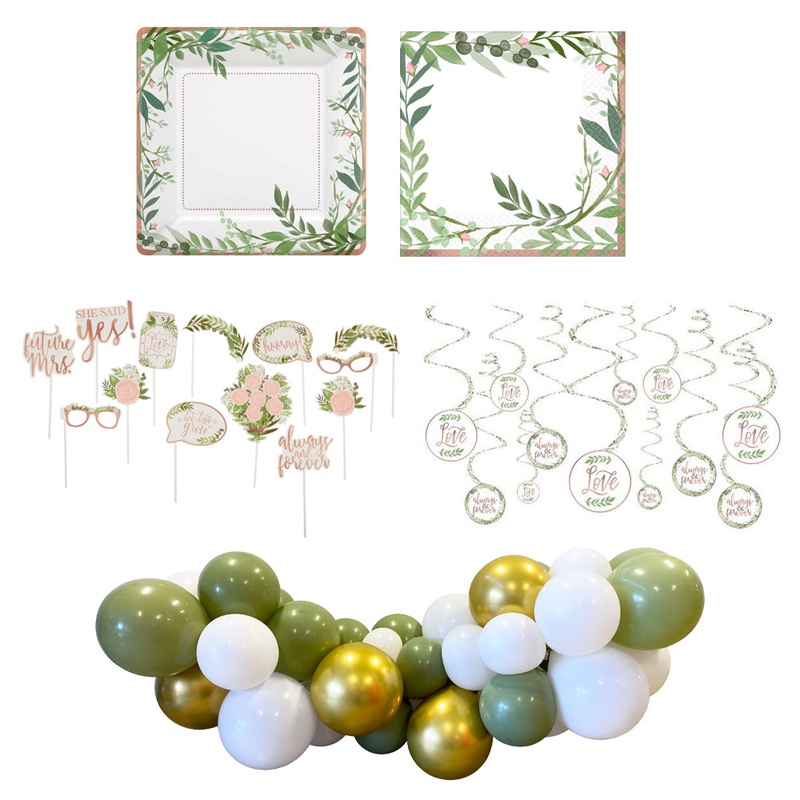 Love and Leaves Bridal Shower Essentials - 66 Pc - SAVE 50%