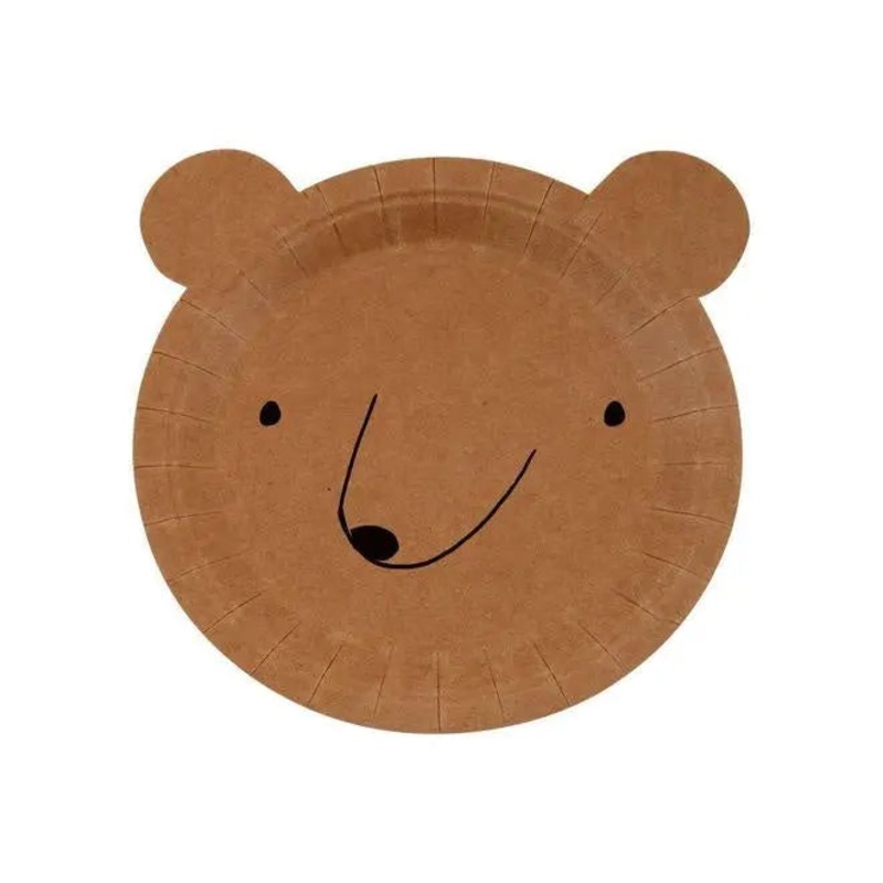 Meri Meri Let's Explore Bear Plates - Lunch 12 Pkt
