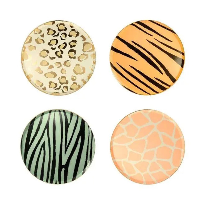 Meri Meri Safari Animal Print Plates - Lunch 8 Pkt