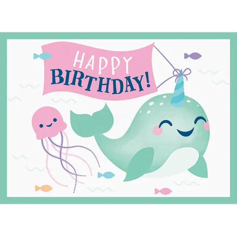 Narwhal Sea Creatures Edible Cake Image - A4 Size