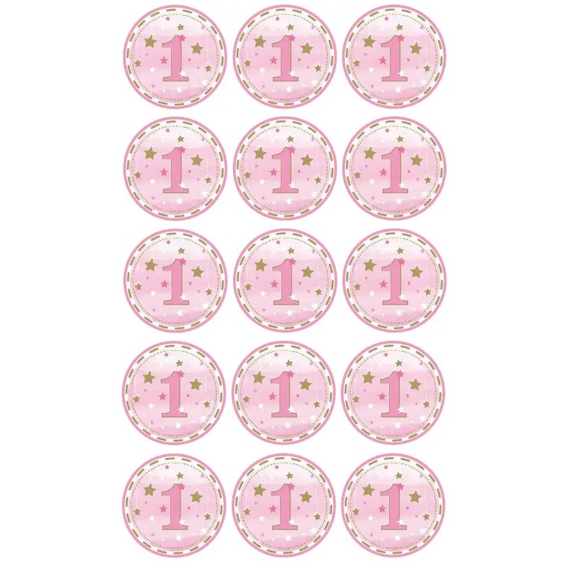 One Little Star Pink Edible Cupcake Images