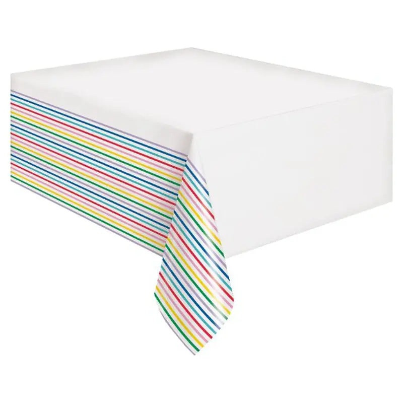 Primary Striped Tablecover