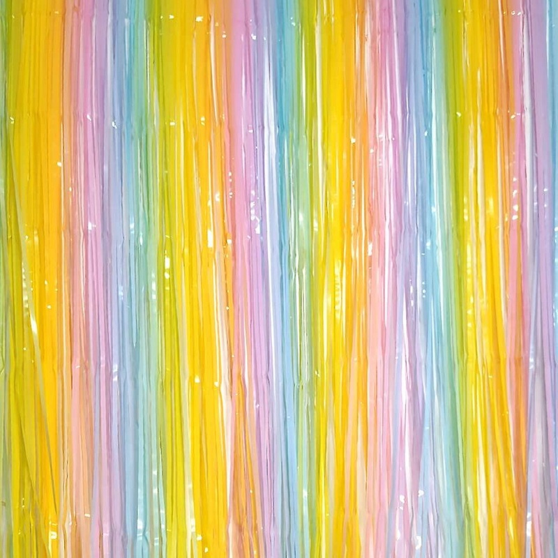 Rainbow Foil Backdrop Curtain 1m x 2m
