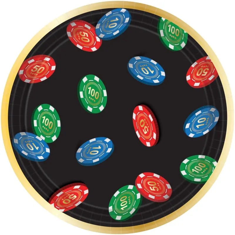 Roll The Dice Casino Plates - Lunch 8 Pkt