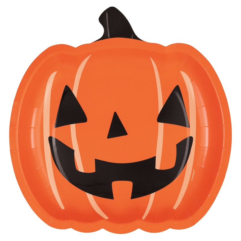 Spooky Spirits Pumpkin Shaped Plates - 8 Pkt