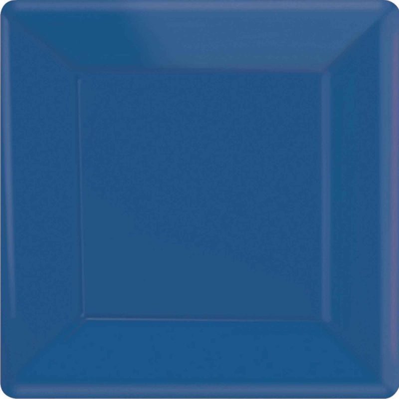 Bright Royal Blue Square Plates - Lunch 20 Pkt