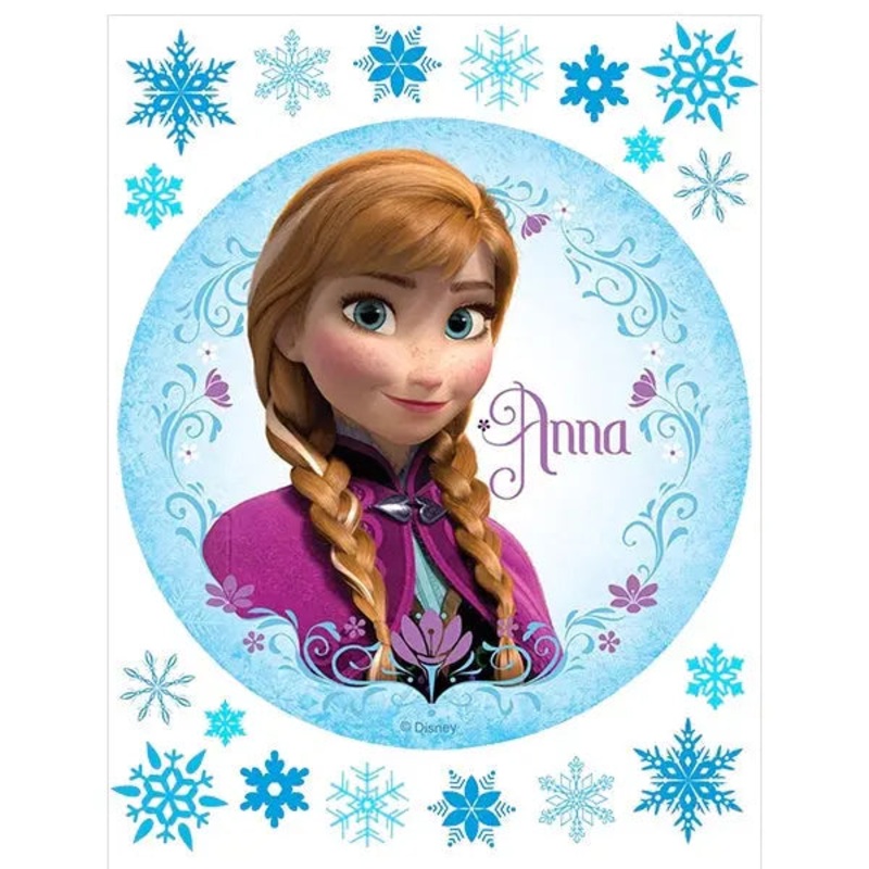 Frozen Anna Edible Cake Image with FREE Edible Icons