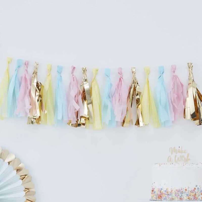 Ginger Ray Pastel & Gold Tassel Garland