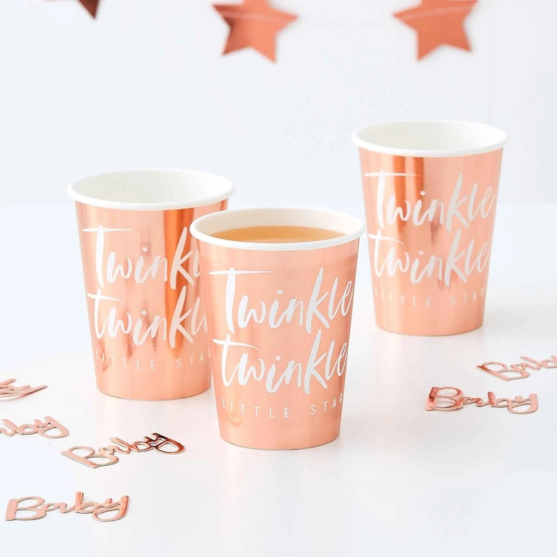 Ginger Ray Twinkle Star Cups - 8 Pkt