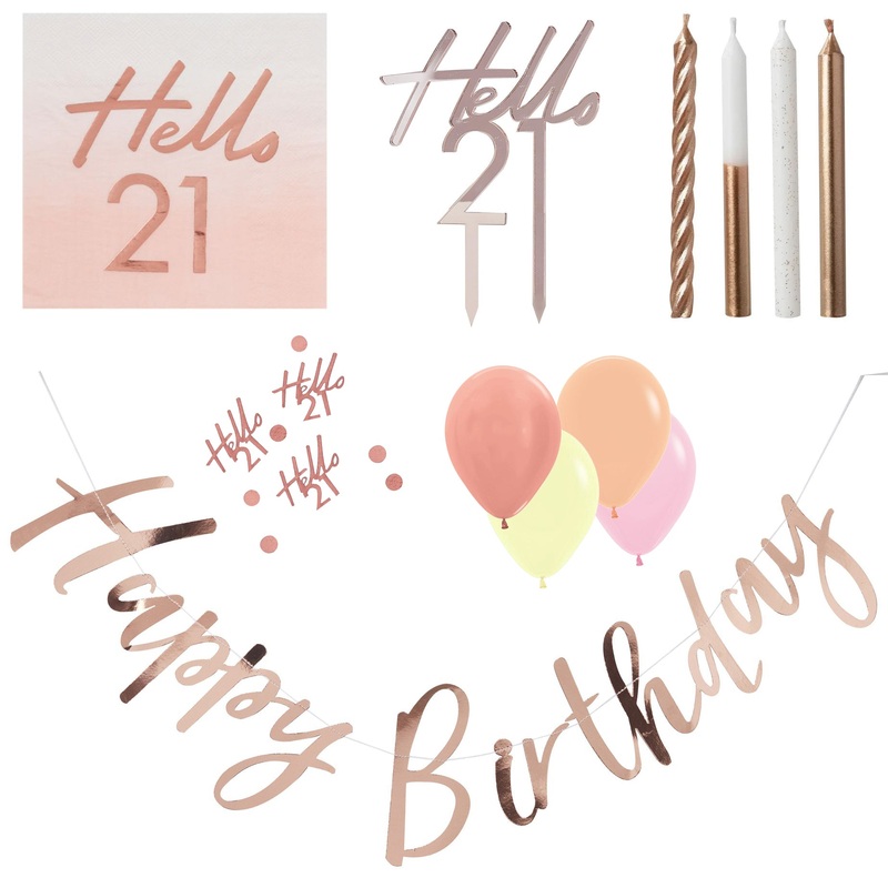 Hello 21 Rose Gold Birthday Pack - SAVE 20%