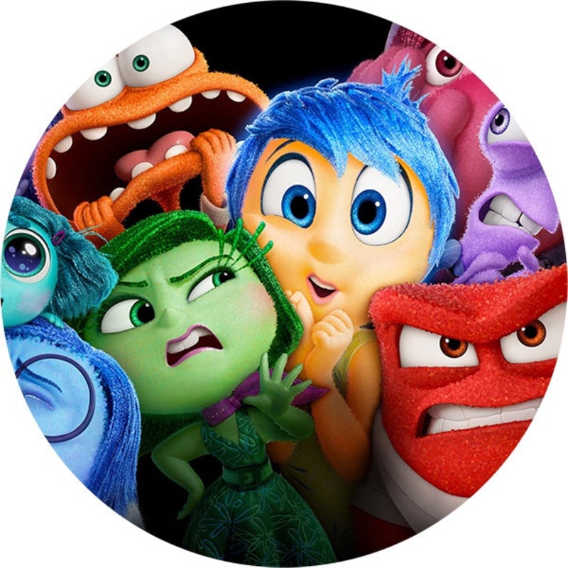 Inside Out 2 Round Edible Cake Image