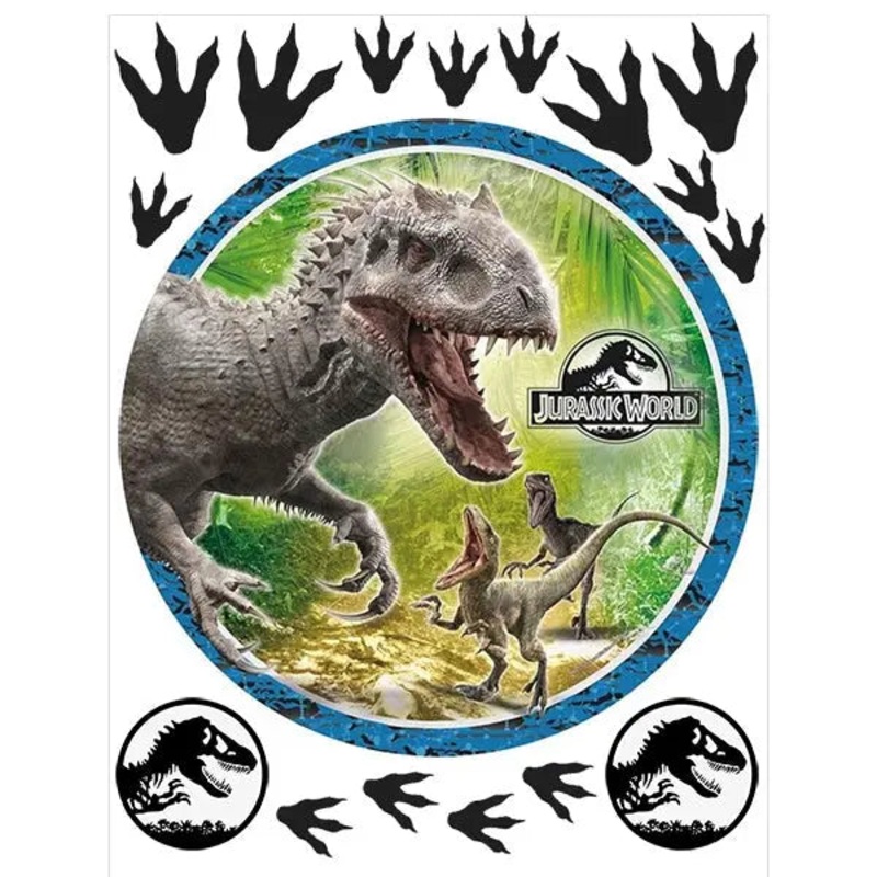 Jurassic World Edible Cake Image with FREE Edible Icons