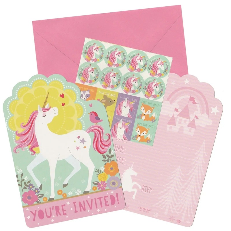 Magical Unicorn Invitations - 8 Pkt