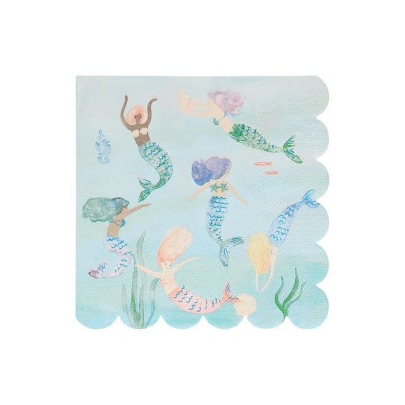 Meri Meri Mermaids Swimming Napkins - Lunch 16 Pkt