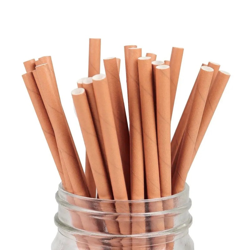 Pearl Rose Gold Paper Straws - 10 Pkt