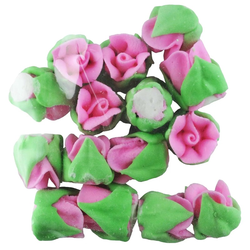 Pink Rose Bud Edible Icing Decorations - 15 Pkt