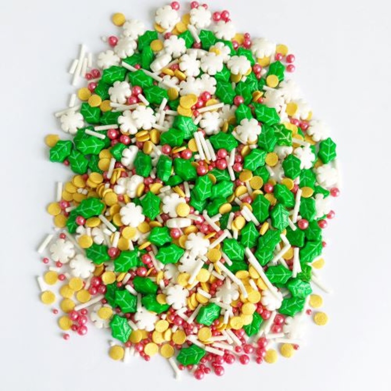 Arcoiris Snowflakes & Holly Mix Sprinkles 80g