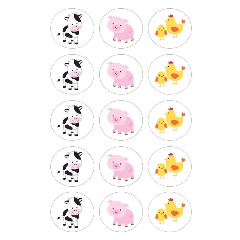 Farm Animals Edible Cupcake Images