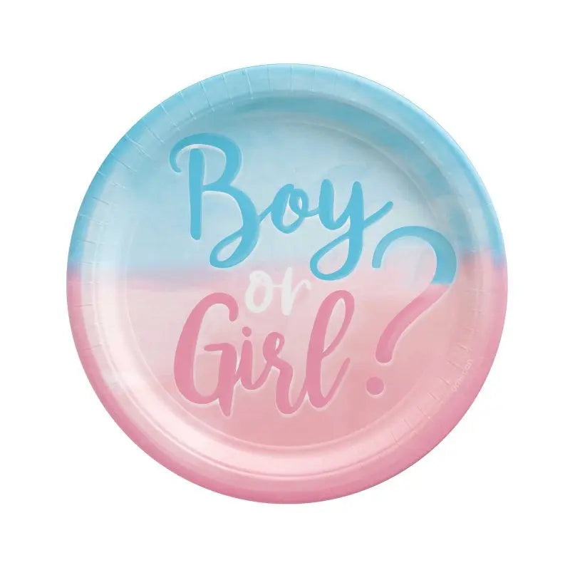 Gender Reveal Boy or Girl Plates - Lunch 8 Pkt