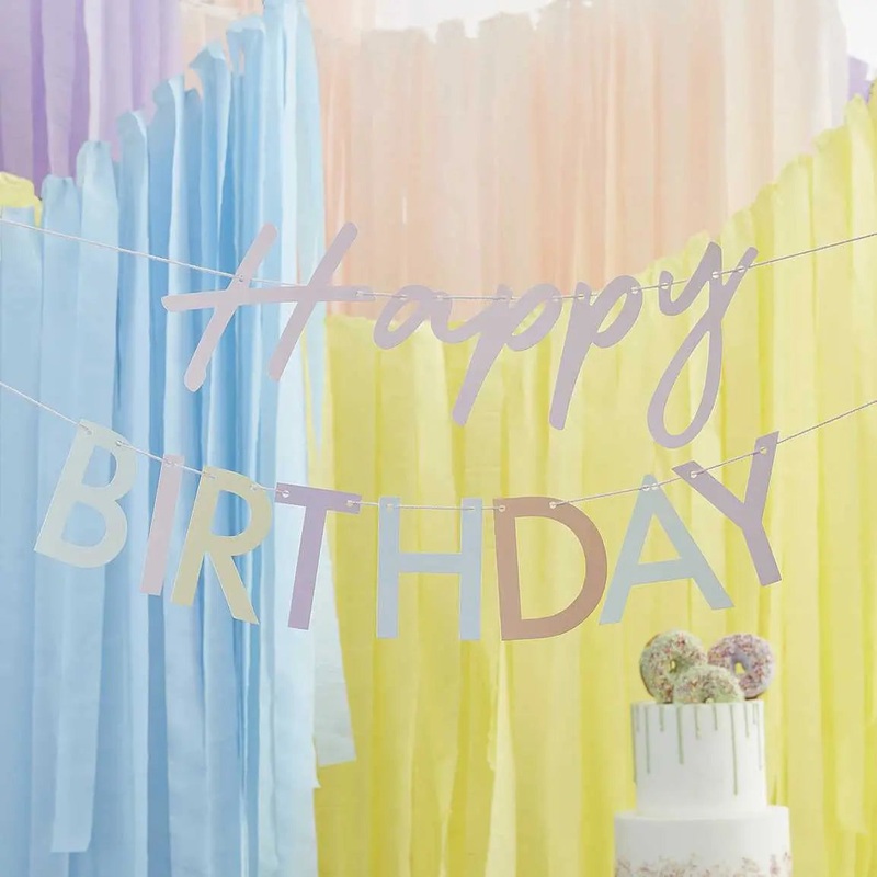 Ginger Ray Eco Friendly Pastel Happy Birthday Banner