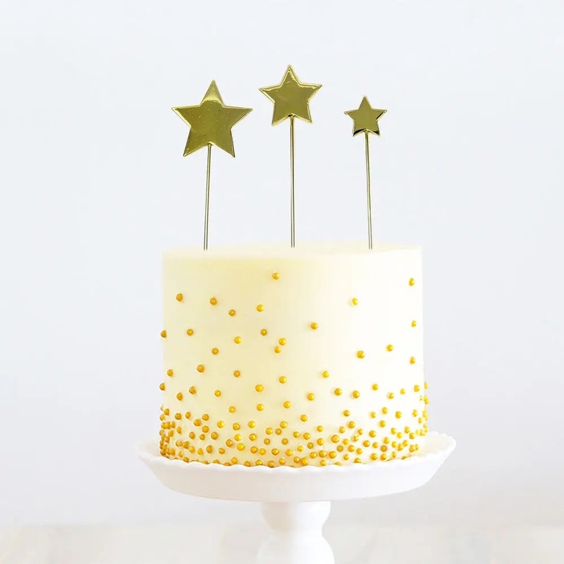 Gold Stars Cake Topper