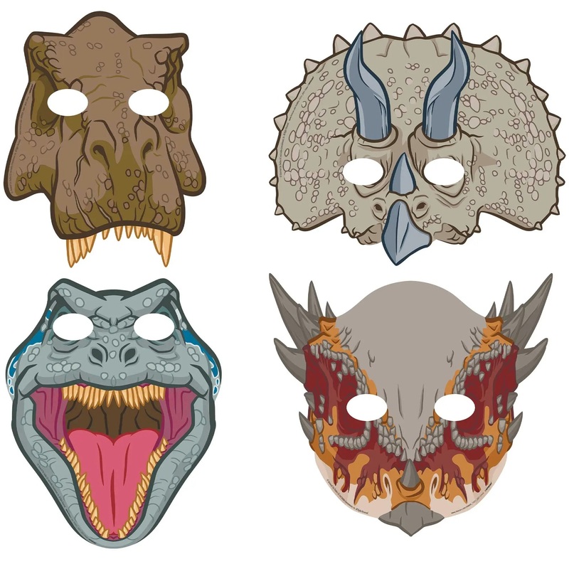 Jurassic Into the Wild Paper Masks - 8 Pkt
