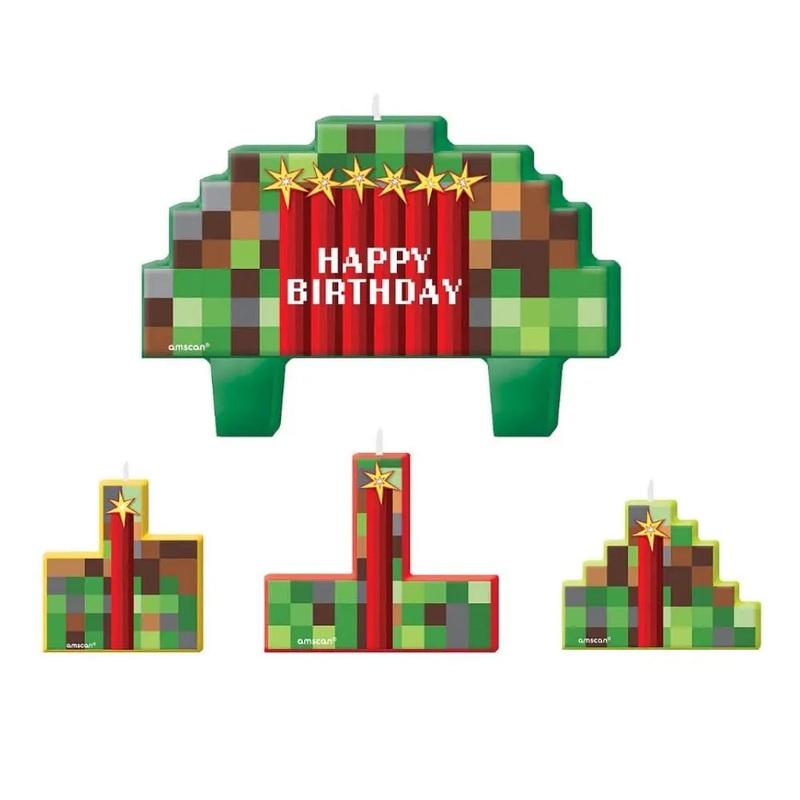 Minecraft TNT Birthday Candle Set - 4 Pkt