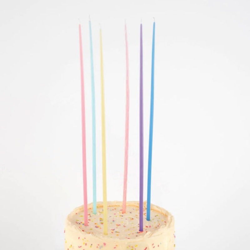 Multicolour Tall Tapered Candles - 12 Pkt