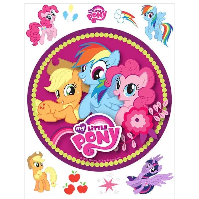 My Little Pony Edible Cake Image with FREE Edible Icons
