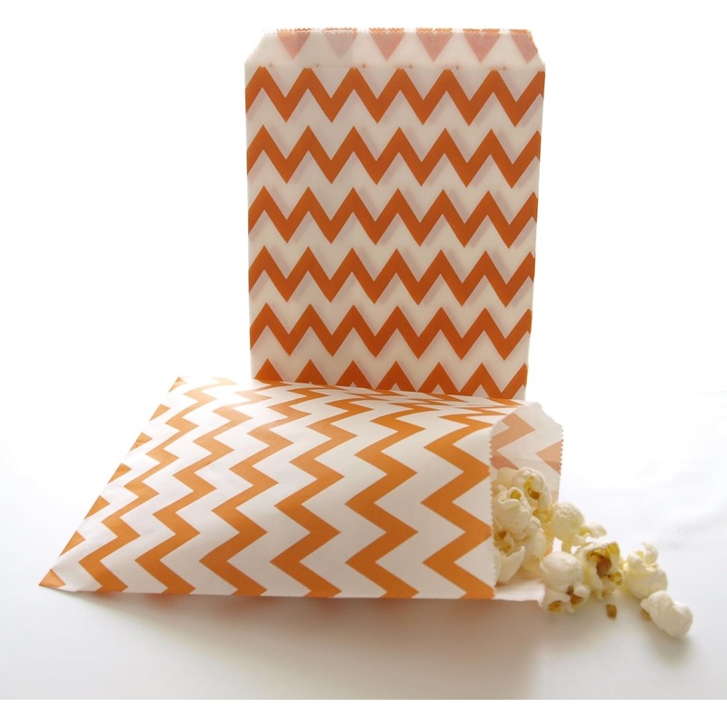 Orange Chevron Party Bag Party Bags - 24 Pkt