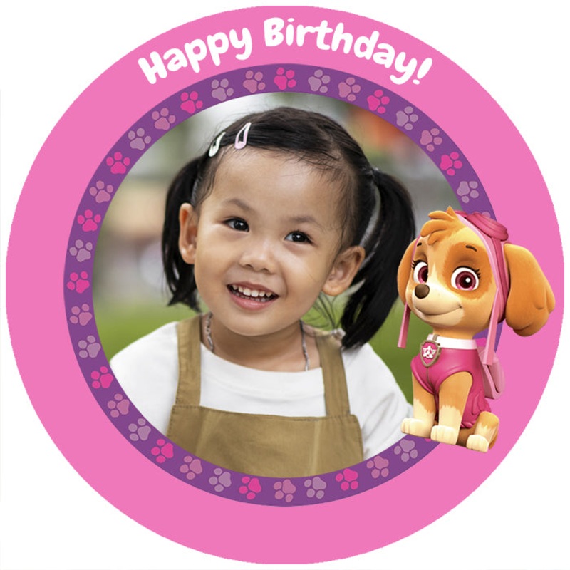 Personalised Paw Patrol Skye Edible Cake Image