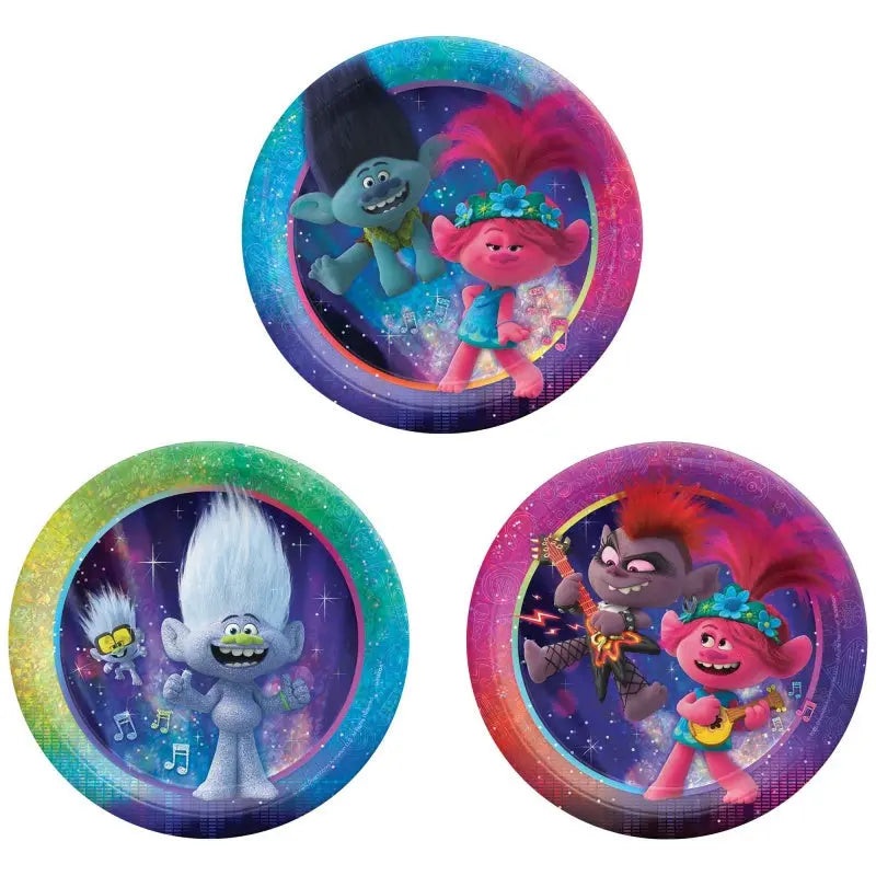 Trolls World Tour Plates - Lunch 8 Pkt