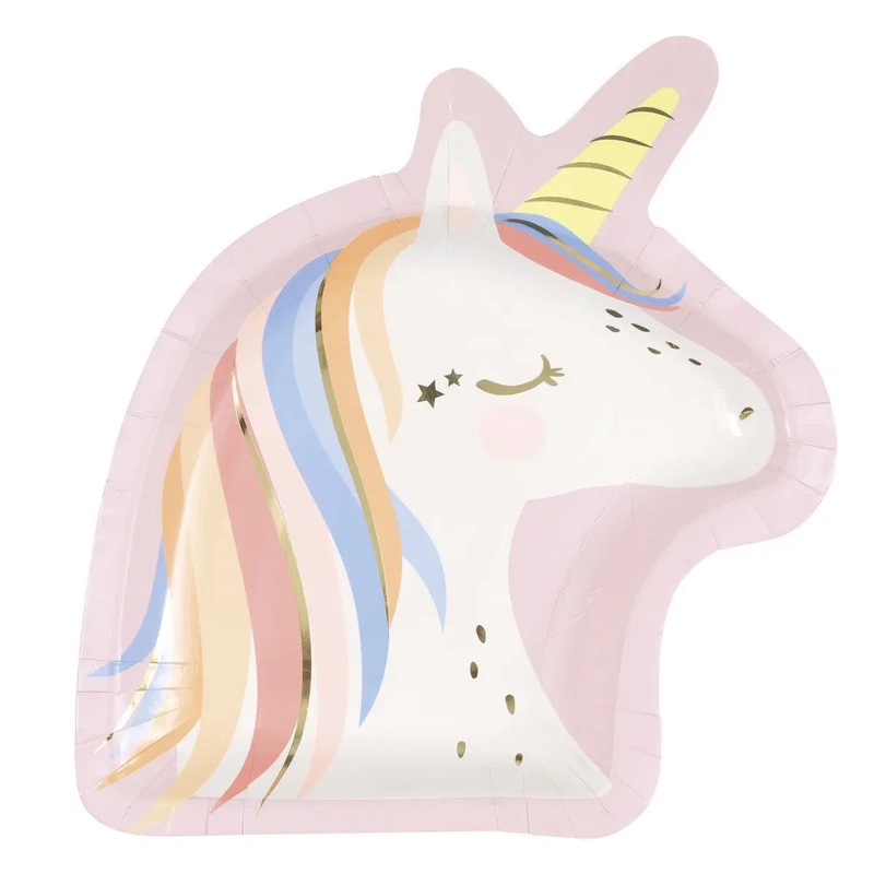 Dainty Unicorn Shaped Plates - 8 Pkt