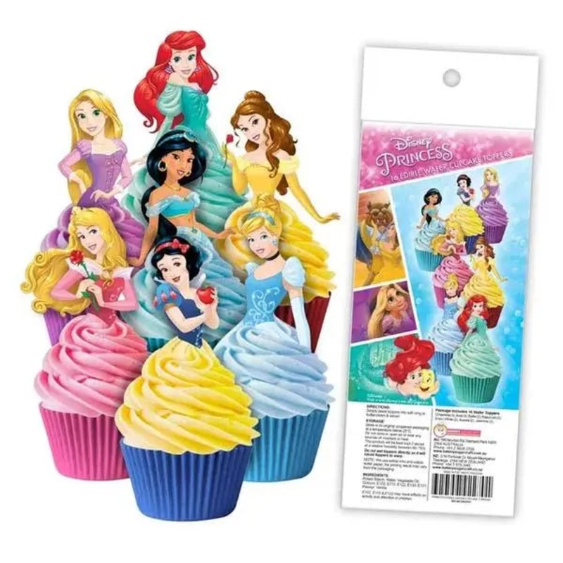 Disney Princess Edible Wafer Cupcake Toppers - 16 Pkt