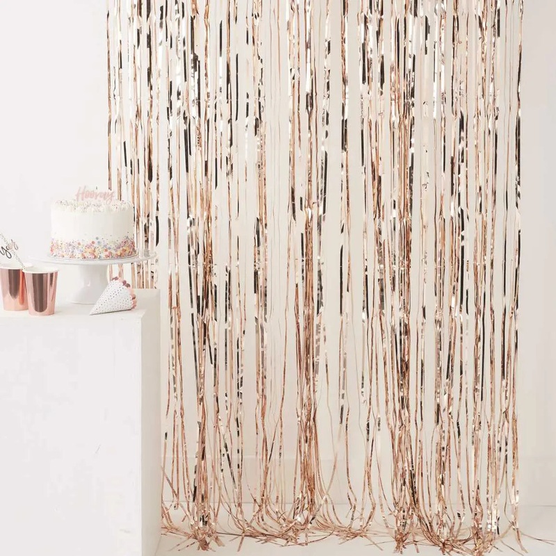 Ginger Ray Rose Gold Fringe Foil Curtain