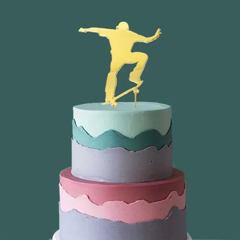 Gold Plated Skater Cake Topper