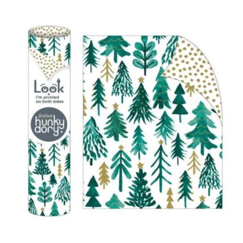 Green Christmas Tree Wrapping Paper