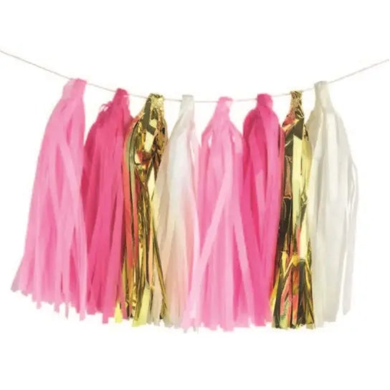 Party Tassel Garland - Pink & Gold