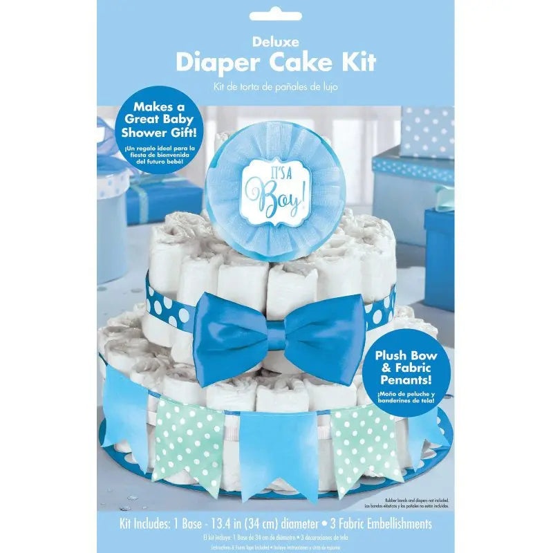 Blue Baby Shower Diaper Cake Kit
