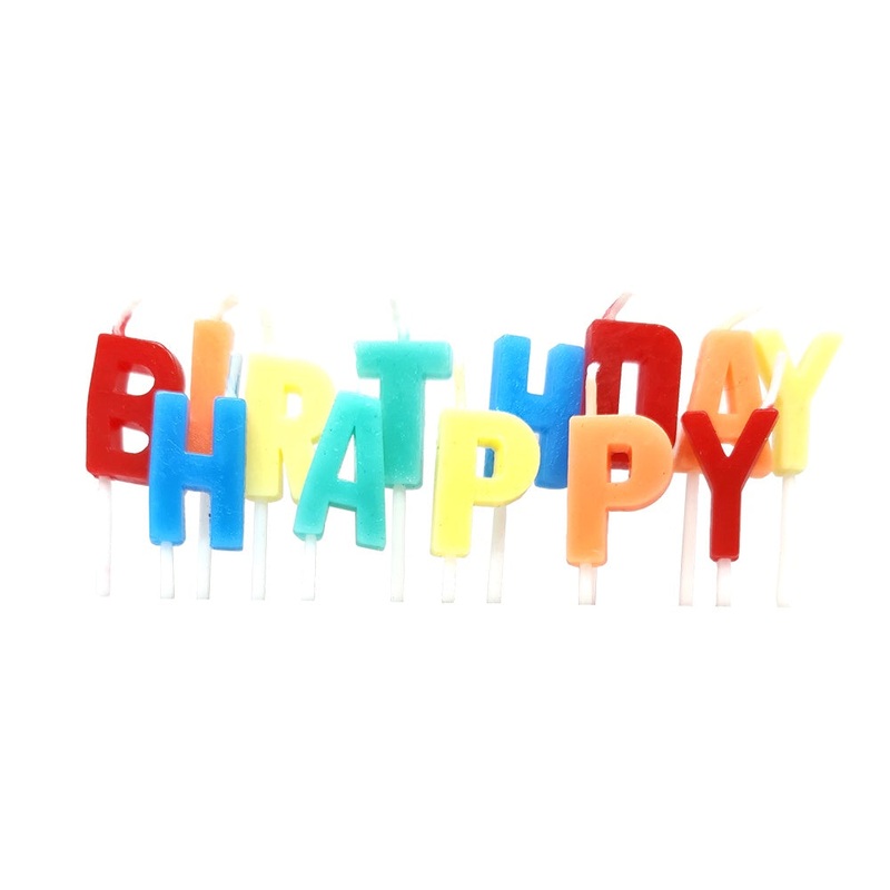 Brights Happy Birthday Letter Candles - 13 Pkt