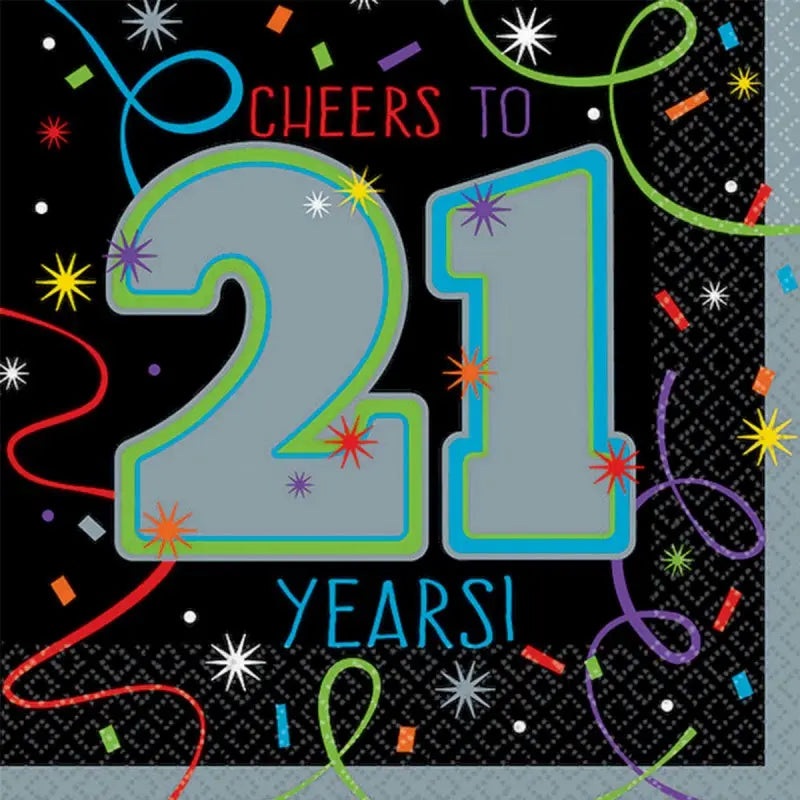Brilliant Birthday 21 Napkins - Beverage 16 Pkt