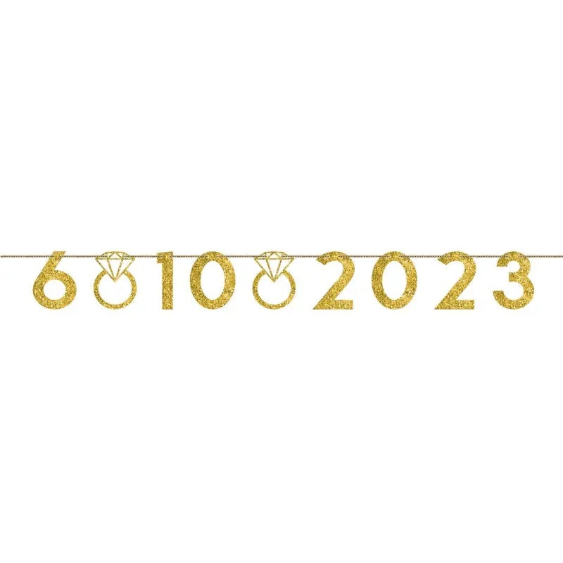 Customisable Gold Glitter Wedding Number Banner