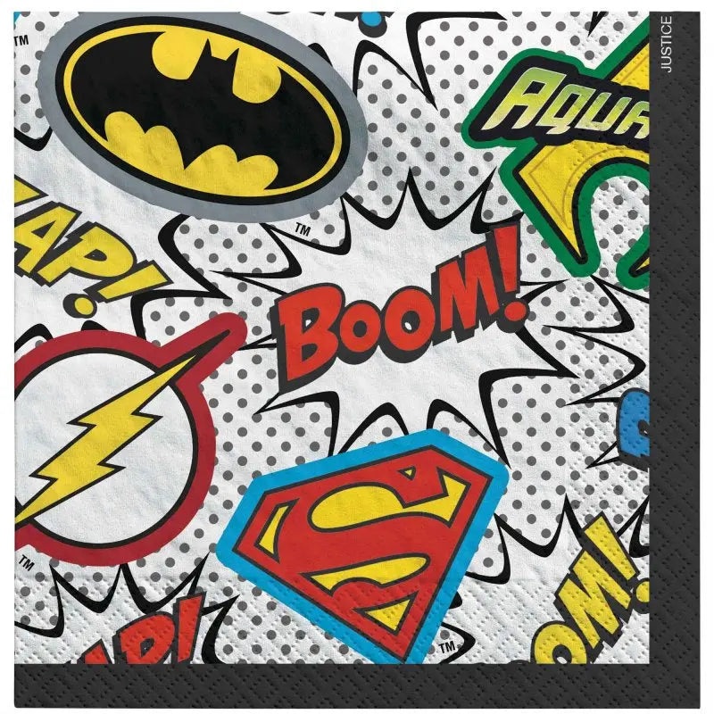 Justice League Heroes Unite Napkins - Beverage 16 Pkt