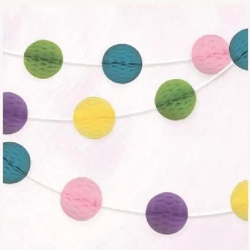 Pastel Assorted Honeycomb Ball Garland