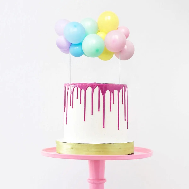 Pastel Rainbow Balloon Garland Cake Topper by Pop Balloons