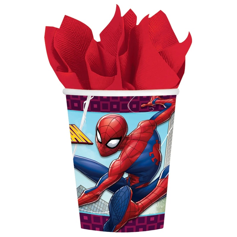 Spiderman Webbed Cups - 8 Pkt