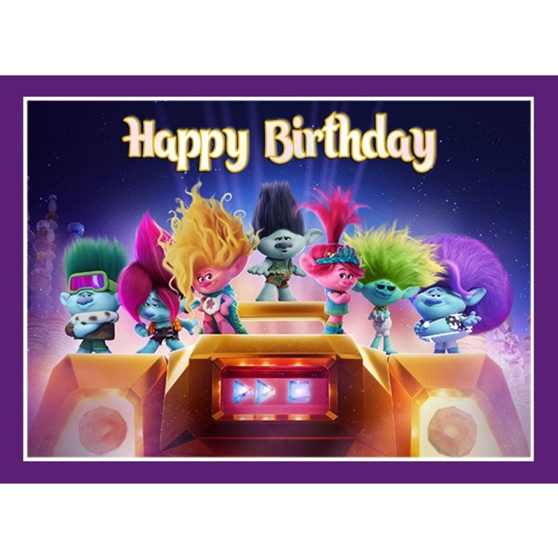 Trolls 3 Band Together Edible Cake Image - A4 Size